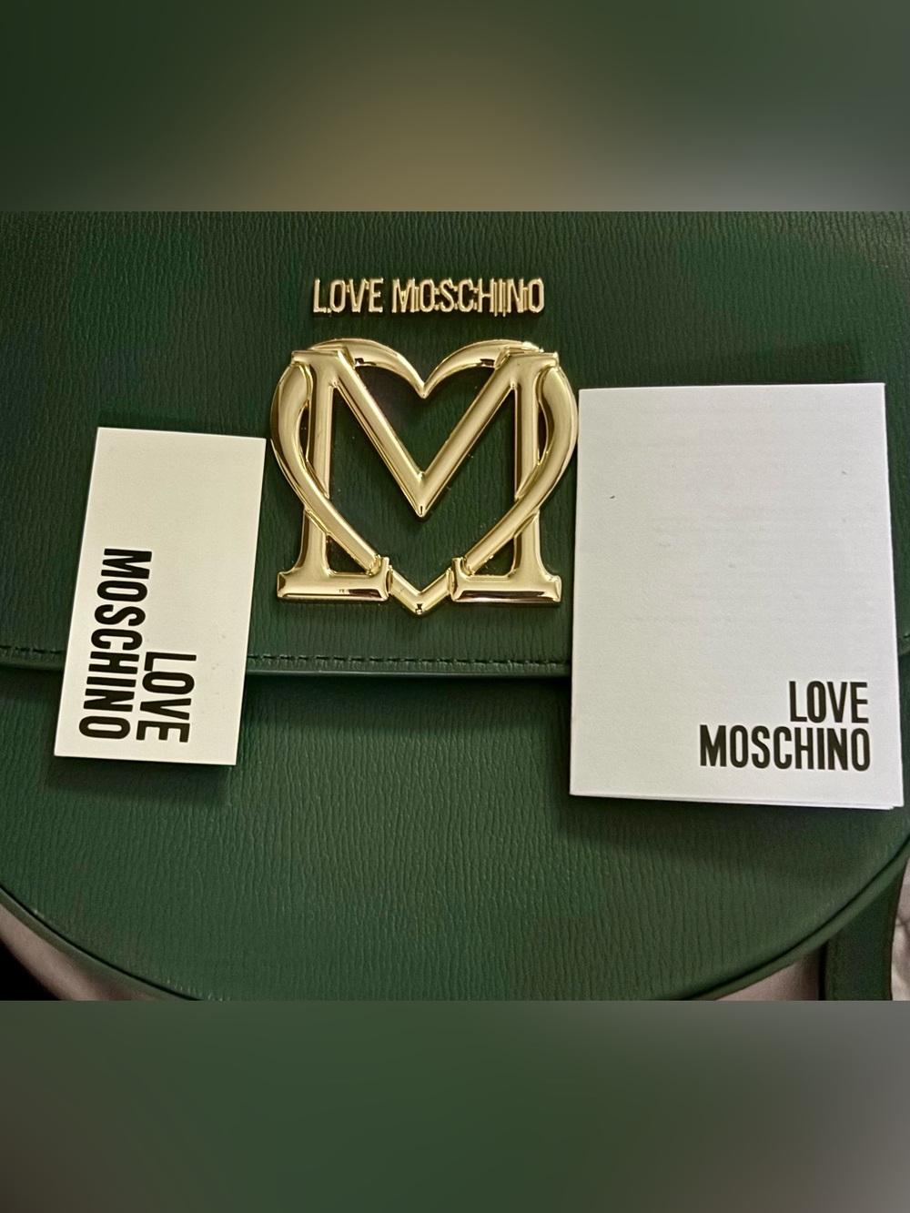Love Moschino Fancy Heart Emerald Green Crossbody Bag - Picture 8 of 9